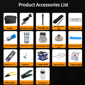 Kit peralatan serat optik portabel, dengan pengukur daya optik dan pisau daging untuk koneksi serat - Product Image 5