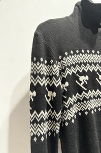 Pull en tricot à col roulé pour femme, motif Fair Isle noir, pull d'hiver - Product Image 5