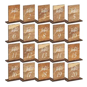 Wedding Table Numbers With Wooden Base Rustic Wedding Centerpieces Wooden Sign