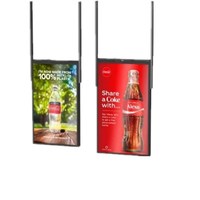 Lampu latar Led 55 inci, papan reklame Digital dua sisi pasang gantung, layar Lcd kecerahan tinggi Semi luar ruangan