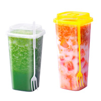 Gobelet jetable en plastique, boîte transparente à usage unique pour le thé au lait au lait Boba dur unités