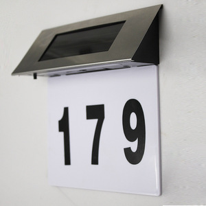 Illuminated Address <b>Signs</b> Rectangular Stainless Steel LED <b>Light</b> Silver/Gray Water Resistant Steady <b>Light</b> Outdoor Door Number - Product Image 3