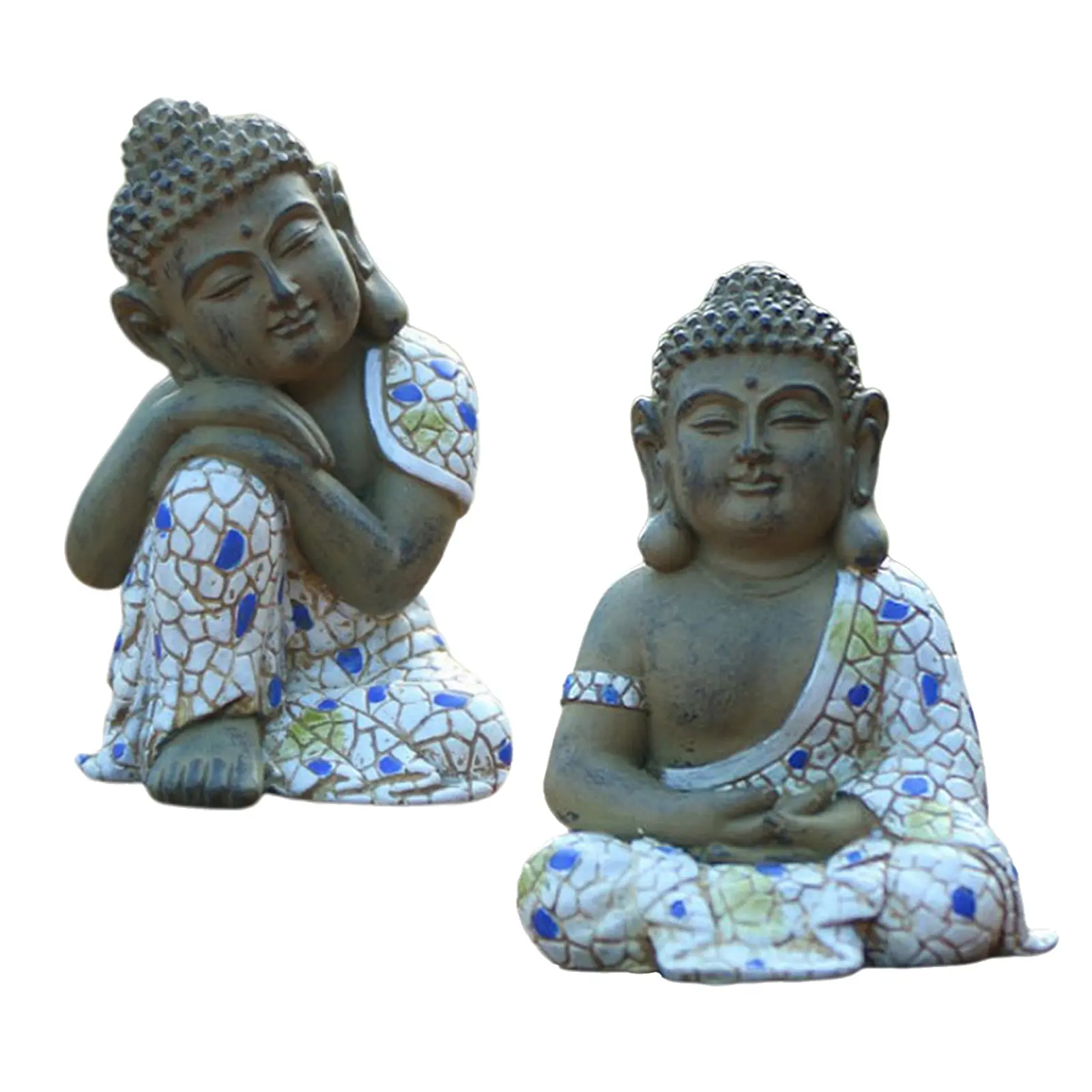 Escultura de resina de poliresina para decoración del hogar, escultura de Buda sentado/durmiente, estatua Zen, para jardín y Patio
