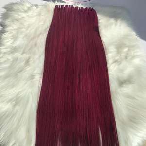 High Quality Raw Vietnamese Weft Hair Bundle <b>Black</b> <b>One</b> Donor Bone Straight with Jerry Curl Style for <b>Black</b> Women Red Color - Product Image 5