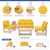 Conjunto de Sofás Modulares para Niños, Sillón de Espuma para Niños Pequeños, Muebles para Guardería, Preescolar, Rincón de Lectura, Entorno de Aula