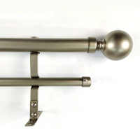 Tringle à rideaux moderne minimaliste en alliage d'aluminium robuste avec double support et accessoires, taille réglable, quincaillerie de décoration de fenêtre