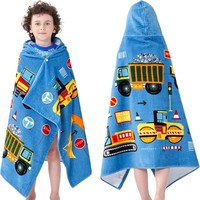 Serviette de bain à capuche pour enfants de haute qualité, 100 % coton, absorbante, motif animal de dessin animé, serviette de natation portable pour enfants