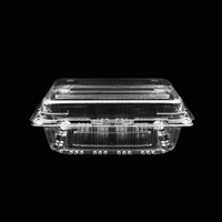 Boîte à fruits jetables d'emballage en plastique transparent à clapet Conteneur de gâteau de salade de supermarché de qualité alimentaire