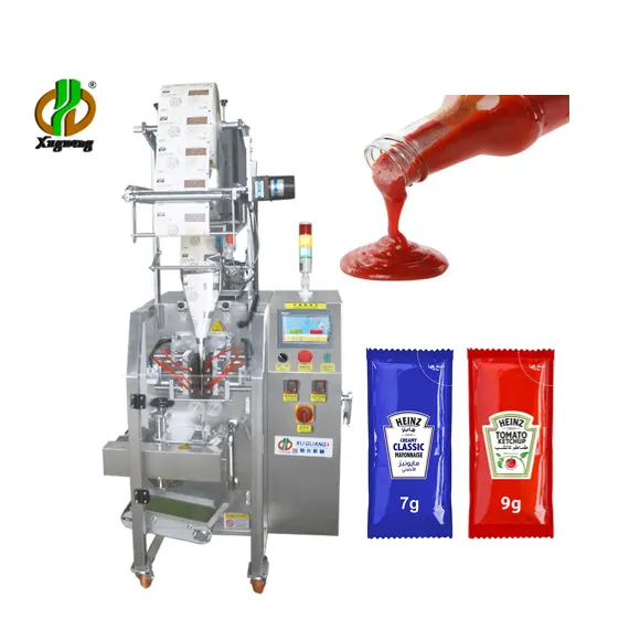 Fábrica Boa Qualidade Food Liquid Sauce Packaging Máquina de embalagem automática vertical ketchup Packet Pouch