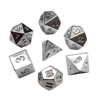 Ensemble de dés de jeu polyédriques miniatures en alliage de zinc, multicolores, à 6 faces, avec logo personnalisé, 14-20 mm, électroplaqués, sans marque