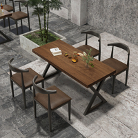 Chaise de table à manger moderne vintage industrielle en bois massif chaise rectangulaire en fer art bar musique restaurant café utilisation comprend une chaise