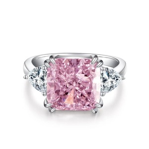 Anillo de Plata de Ley S925 de Lujo para Mujer, <span class=keywords><strong>Diamante</strong></span> Natural de 5 <span class=keywords><strong>Quilates</strong></span>, Corte Cuadrado de Flor de Hielo, <span class=keywords><strong>Diamante</strong></span> de Alta Calidad - Product Image 5