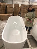 ENTOP Baignoires Tourbillons Baignoire sur pattes Baignoire autoportante Baignoire de bain Nouveau design Portable Acrylique Debout au sol Moderne