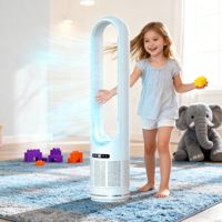 Ventilateur purificateur d'air sans lame à usage domestique avec télécommande à 8 vitesses de vent compatible RV électrique