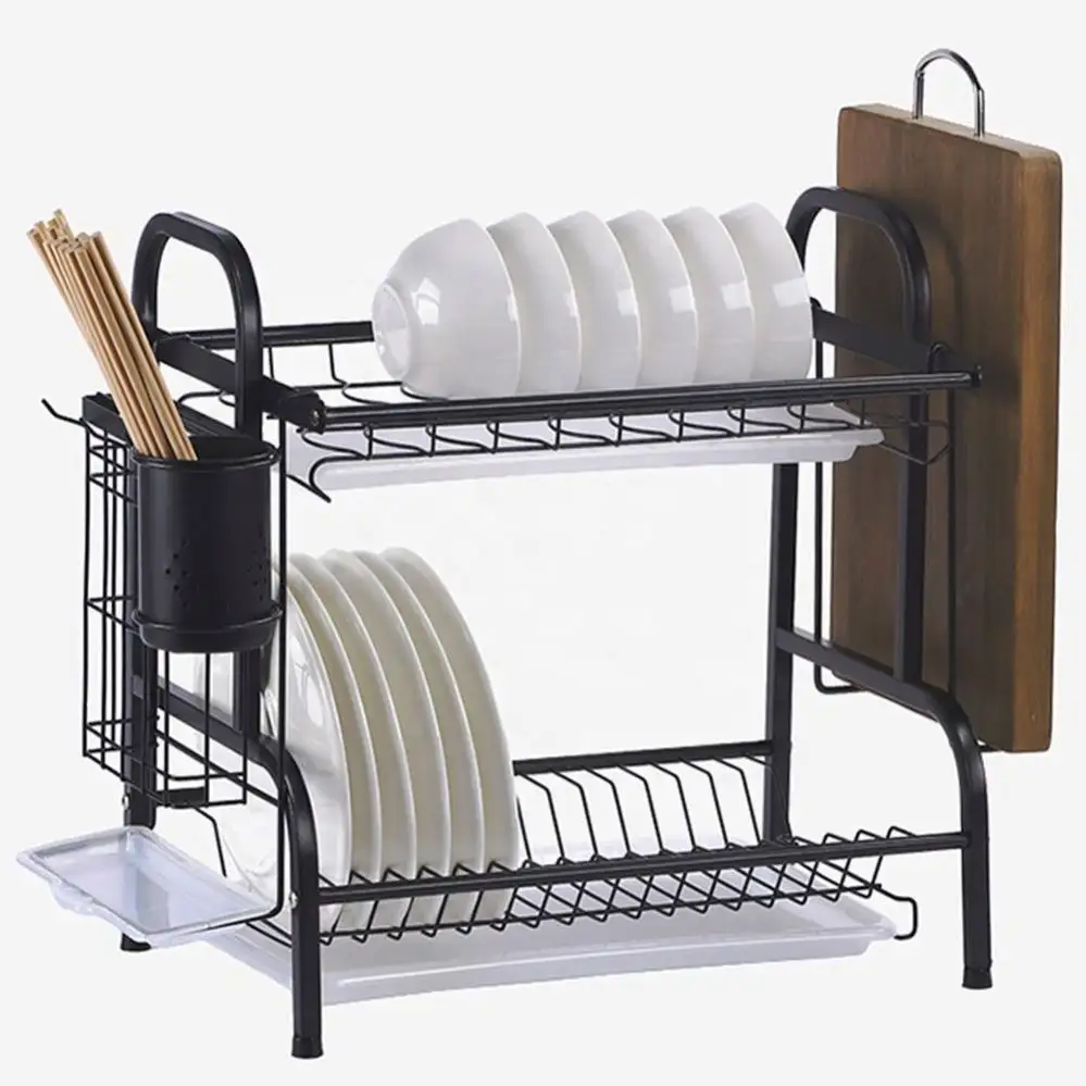 Home Kitchen Cabinet Dish Drying Rack Over The Sink Factory Directly Supply 2 Tier Kitchen Accessories Foldable Home Organizer