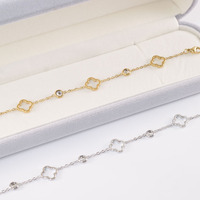 Fabricante personalizado diseño personalizado alta calidad al por mayor marca joyería mujer pulsera de trébol de acero inoxidable