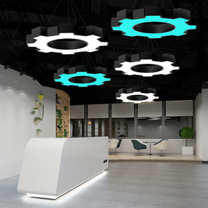 Lámpara Colgante Geométrica Moderna con Cuerpo Dorado, LED E26, Acero Inoxidable, Altura Ajustable, para Sala de Estar, 3500K - Product Image 2