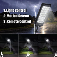 Lampe solaire à LED à capteur de mouvement grand angle 4400lm, IP44 étanche, 6000K lumière du jour, éclairage de sécurité extérieur ultra lumineux