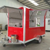 Restauration rapide BBQ Mini remorque de nourriture carrée entièrement équipée pour les hot-dogs Taco Pizza Traiteur Snack-Foods pour l'extérieur Catring
