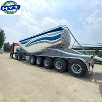 Semi-remorque citerne à poudre sèche de type V à 5 essieux, capacité personnalisée de 60 tonnes, pour le transport de ciment et de chaux en acier
