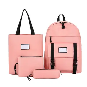 FULIYA Logo özel öğrenci okul sırt çantaları kızlar için 4 adet fonksiyonel eğlence okul çantası Set