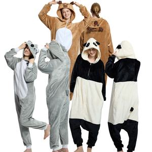 Spring Thermal Deer <strong>Onesie</strong> Wholesale Women's <strong>Men's</strong> Funny Animal Pajamas Adult Loungewear <strong>Fleece</strong> Hooded for Jumpsuit Front - Product Image 3