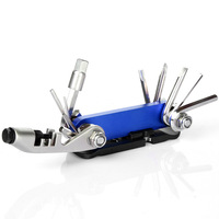 Kit d'outils de réparation de vélo multi-usage 14-en-1 clé hexagonale écrou réparation de pneu clé hexagonale tournevis hachoir à chaîne