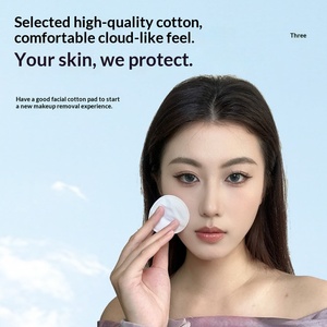 <span class=keywords><strong>Disque</strong></span> en <span class=keywords><strong>coton</strong></span> cosmétique personnalisé, absorbant épaissi, en tissu non tissé spunlace à trois couches, avec gaufrage à trous et fermeture à broches, pour démaquillant - Product Image 2
