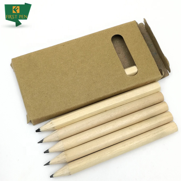 Pensil Kayu Mini untuk Anak-anak Merek Pena Pertama 3.5 "Natural