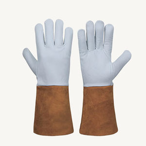 Guantes de Soldadura de Cuero Vacuno Resistentes, Guantes de Soldadura MIG, Resistentes al Calor, Industriales, con Puño Largo, de Seguridad - Product Image 1