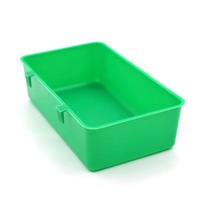 Ensemble de bols carrés en plastique écologiques de haute qualité pour l'alimentation et l'eau des oiseaux, pour canaris, perruches, perroquets, bain et alimentation en extérieur