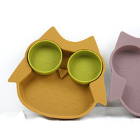 PISSEN 2022 Silicone écologique hibou forme animale plaque diviseur nouvelle tendance enfants à manger bébé enfant en bas âge ventouses pour enfants