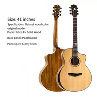 Guitarra Electroacústica Cutaway de 40/41 Pulgadas con Acabado Brillante, Tapa de Abeto Sólido y Fondo de Palisandro, Precio al por Mayor - ¡Gran Oferta!