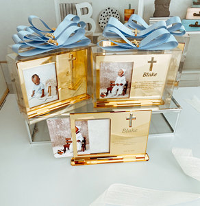 <span class=keywords><strong>Cadre</strong></span> <span class=keywords><strong>photo</strong></span> en acrylique personnalisé sur mesure <span class=keywords><strong>pour</strong></span> baptême, cadeau de première <span class=keywords><strong>communion</strong></span>, croix en acrylique personnalisée - Product Image 1
