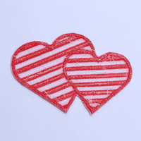 Valentijnsdag hart pailletten borduurwerk patch strijk-op applicatie patch voor kleding jas tas DIY decoratie