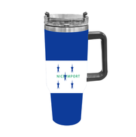 Gobelet isotherme de 40 oz avec drapeau de la Dominique, anti-fuite, en acier inoxydable à double paroi, pour boissons chaudes et froides, thé, eau