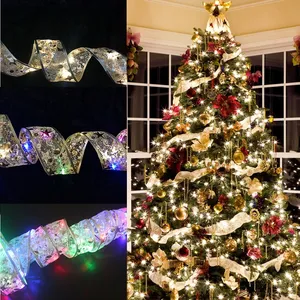 Laço de árvore de natal para decoração, por atacado, 4m, laços de árvore de natal, luzes led, decoração interna, 2022