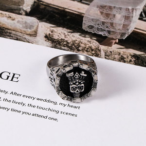 Skull Fashion <b>Ring</b> <b>Titanium</b> Steel Men's Jewelry Gift SA828 - Product Image 2