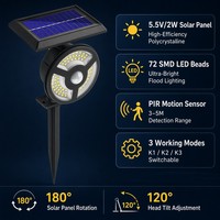 Lampe solaire à piquet pour extérieur, double installation, fixation murale ou insertion au sol, pour la décoration de clôture de jardin, LED blanc brillant