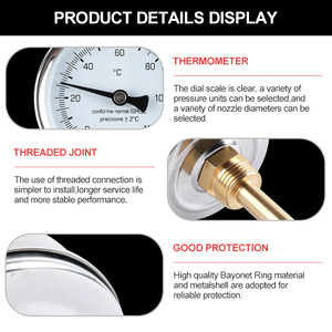 Ventes d'usine, jauge de température bimétallique industrielle à montage arrière, boîtier en acier inoxydable, lecture facile, haute qualité, prix bas, OEM, IP65 - Product Image 3