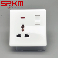 Interrupteur électrique en acier inoxydable et cuivre brossé, norme britannique, avec obturateur de sécurité enfant, USB Type-C, durable, indice IP66, garantie 25 ans