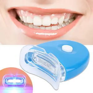 Blanqueamiento de dientes barato azul claro 5 luces Led uso portátil en el hogar Hotel seguro cómodo