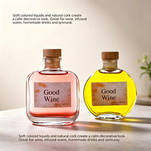 Bouteilles <span class=keywords><strong>de</strong></span> vin et <span class=keywords><strong>de</strong></span> spiritueux en verre transparent carré plat <span class=keywords><strong>de</strong></span> haute qualité <span class=keywords><strong>de</strong></span> 100 ml et 200 ml avec bouchons en <span class=keywords><strong>bois</strong></span>, usage industriel - Product Image 4