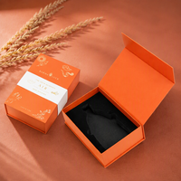 Boîte cadeau en mousse dorée avec fermeture magnétique style livre, gaufrage à chaud, pour diffuseur de parfum, logo personnalisé imprimé