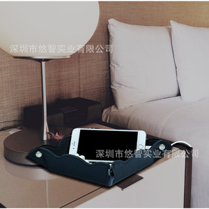 Creative desktop multi-functional <b>storage</b> <b>box</b>, PU leather <b>storage</b> tray, folding lazy home <b>storage</b> <b>box</b>, customizable. - Product Image 3