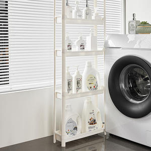 Étagère de rangement pour salle de bain Lida, 3 niveaux, autoportante, rectangulaire, durable, organiseur latéral pour toilettes - Product Image 4