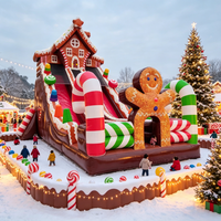 Château gonflable géant de Noël pour enfants avec toboggan, aire de grimpe et de glisse pour enfants, en PVC, facile à installer, vente en gros