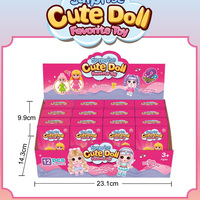 Mini poupée à habiller avec logo personnalisé Boîte aveugle Jeu de rôle éducatif en plastique Ensemble de jouets Dessin animé