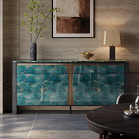 Collection de consoles d'entrée et de buffets latéraux en pierre de luxe minimaliste italienne, buffet en marbre haut de gamme pour le rangement dans le salon