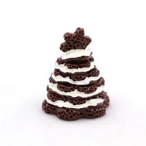 नई फैशन क्रिसमस पेड़ के आकार आइस क्रीम केक कुकीज़ लघु गुड़ियाघर खाद्य गहने खिलौने Tableware के लिए छुट्टी सजावट
